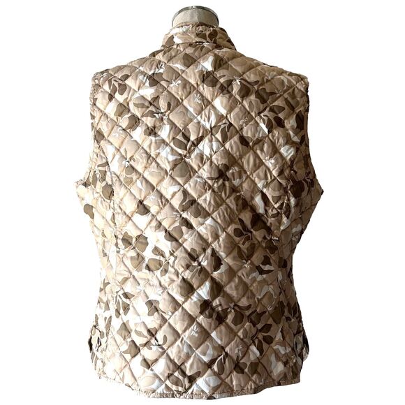 Eddie Bauer Tan Camo Print Quilted Goose Down Puffer Vest - Women's XL - Picture 5 of 12